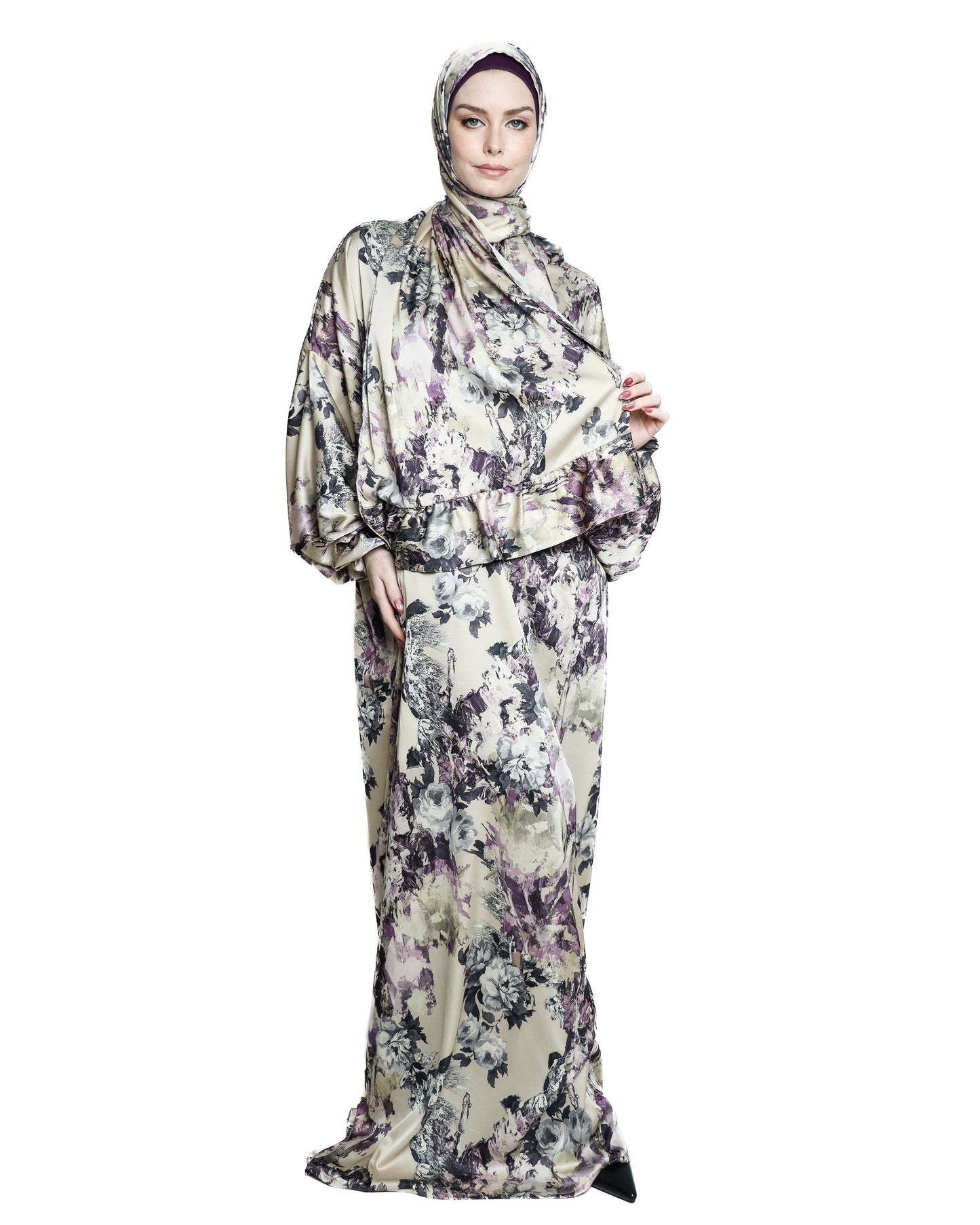 Floral Satin Praying Suits ( Isdal )