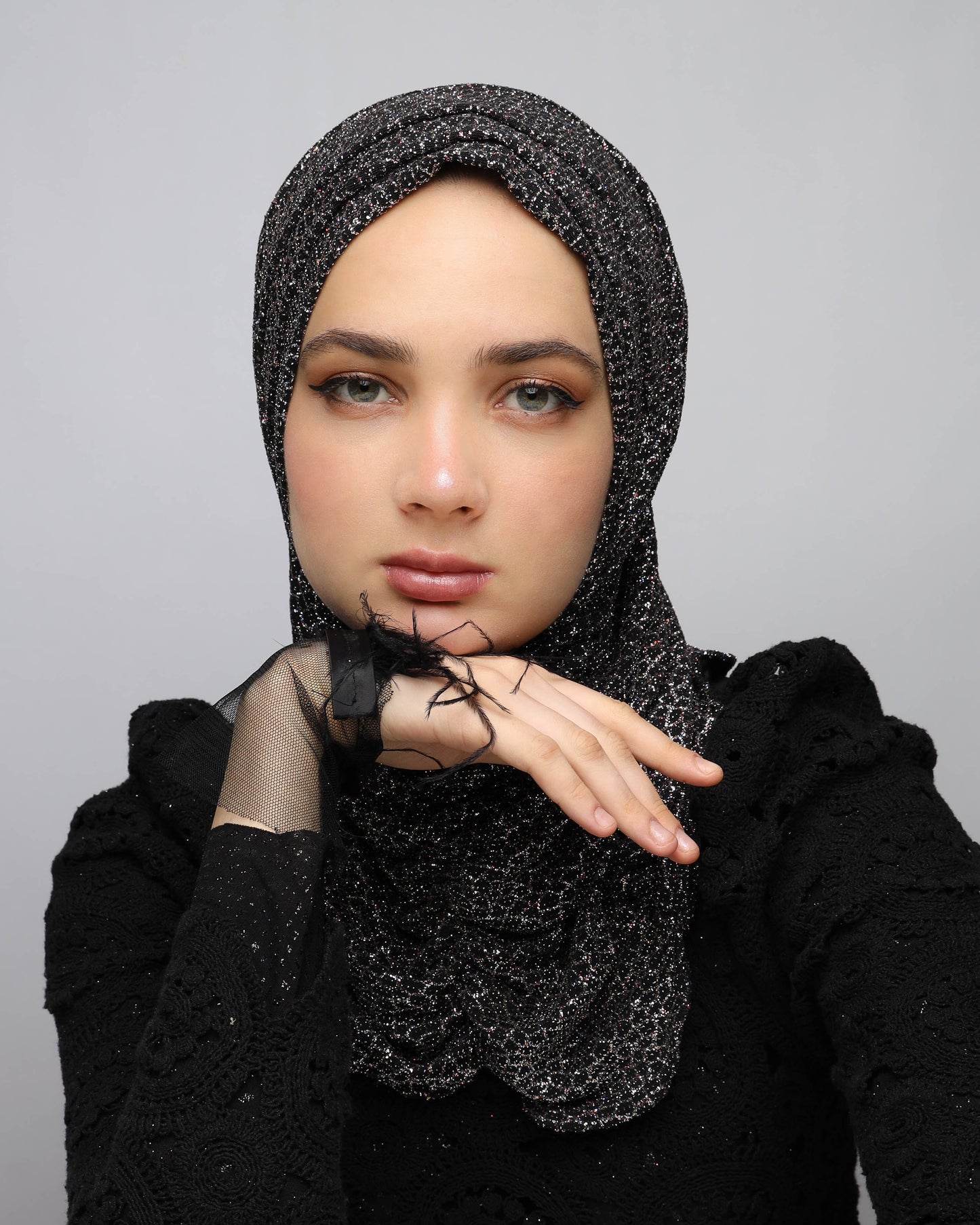 Glittery ready made hijab