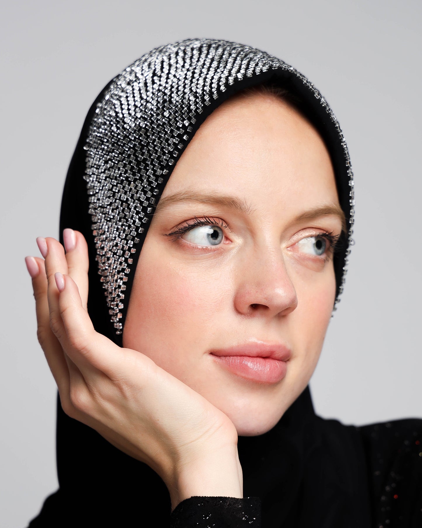 Glamorous Beading Ready-made Hijab