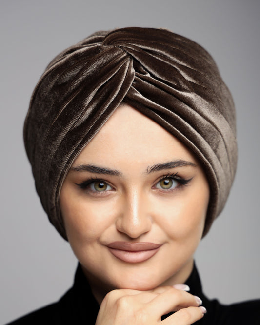 Twisted velvet lines turban