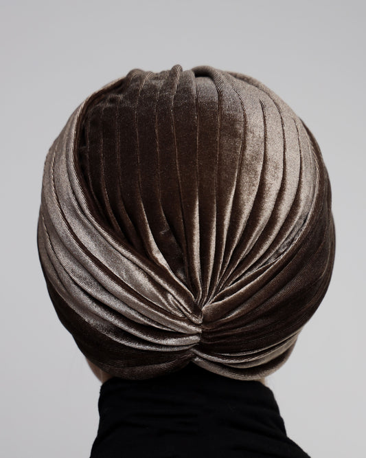 Twisted velvet lines turban