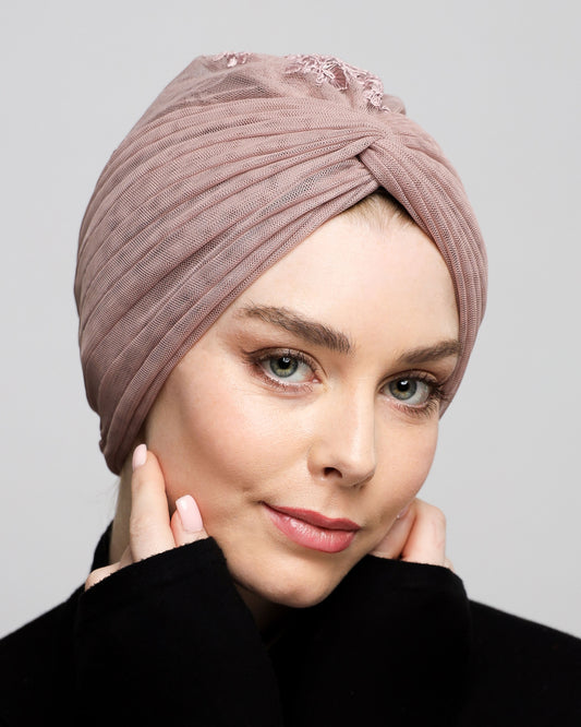 Elegant Lace Twisted Turban