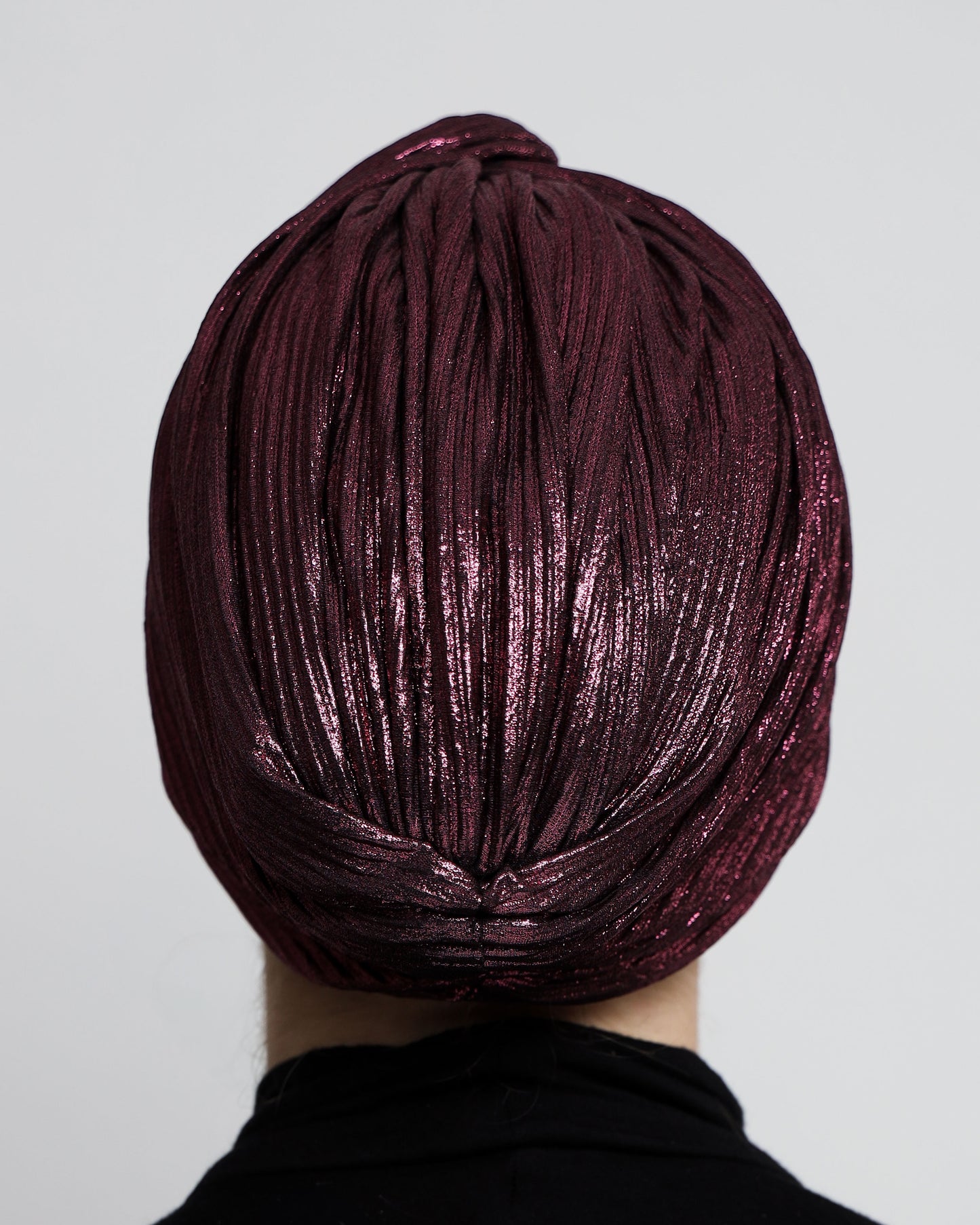 Twisted Metallic Plisse Turban