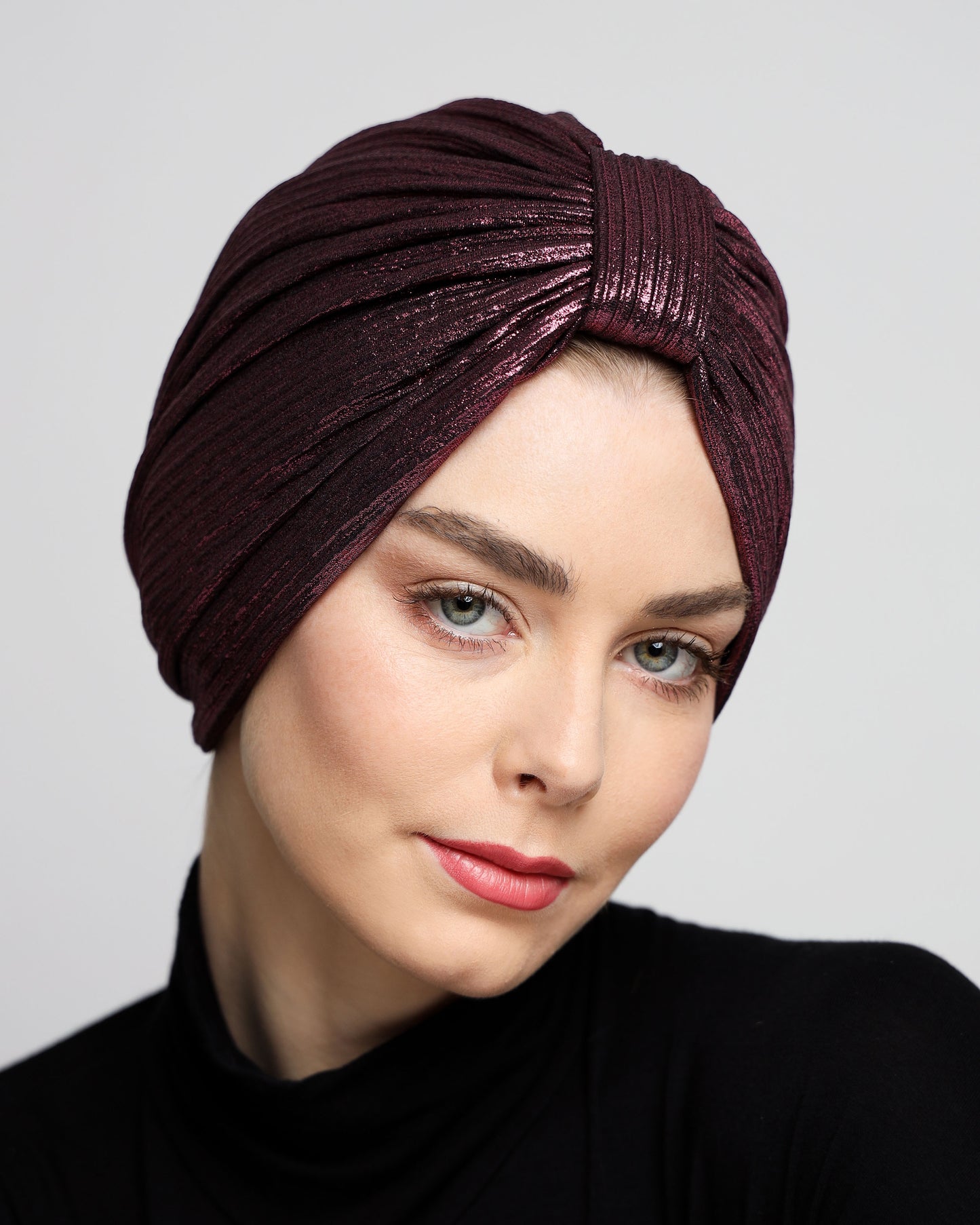 Metallic Plisse Turban
