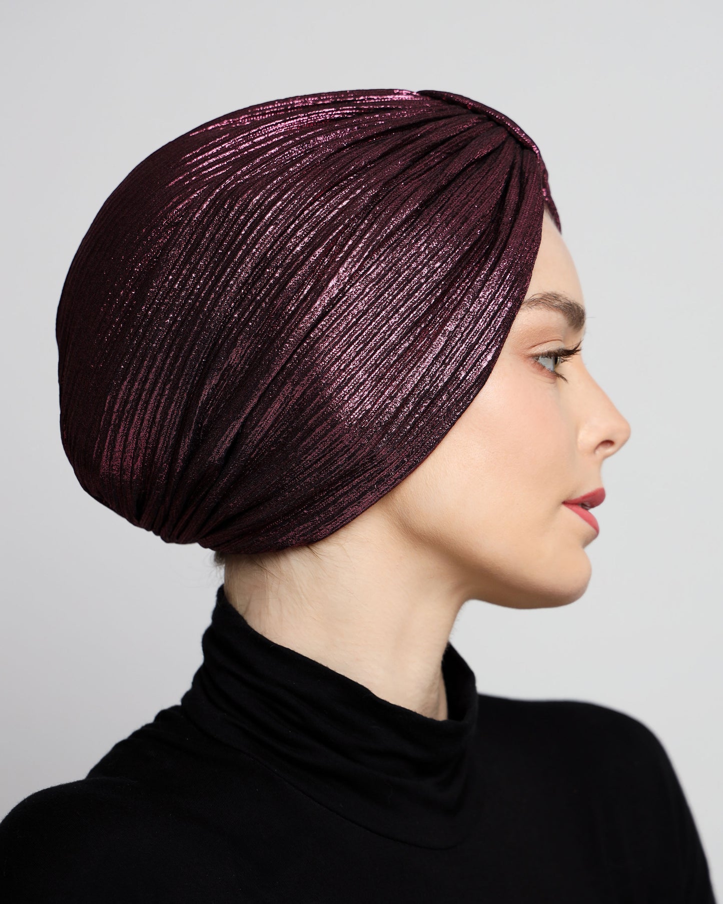 Metallic Plisse Turban