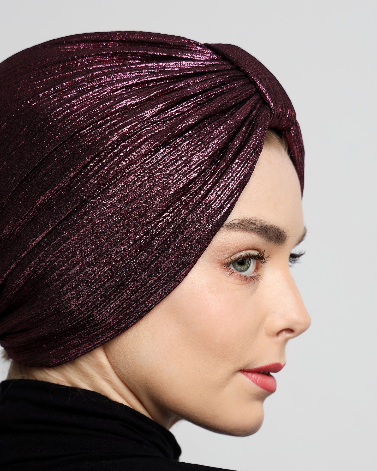 Metallic Plisse Turban