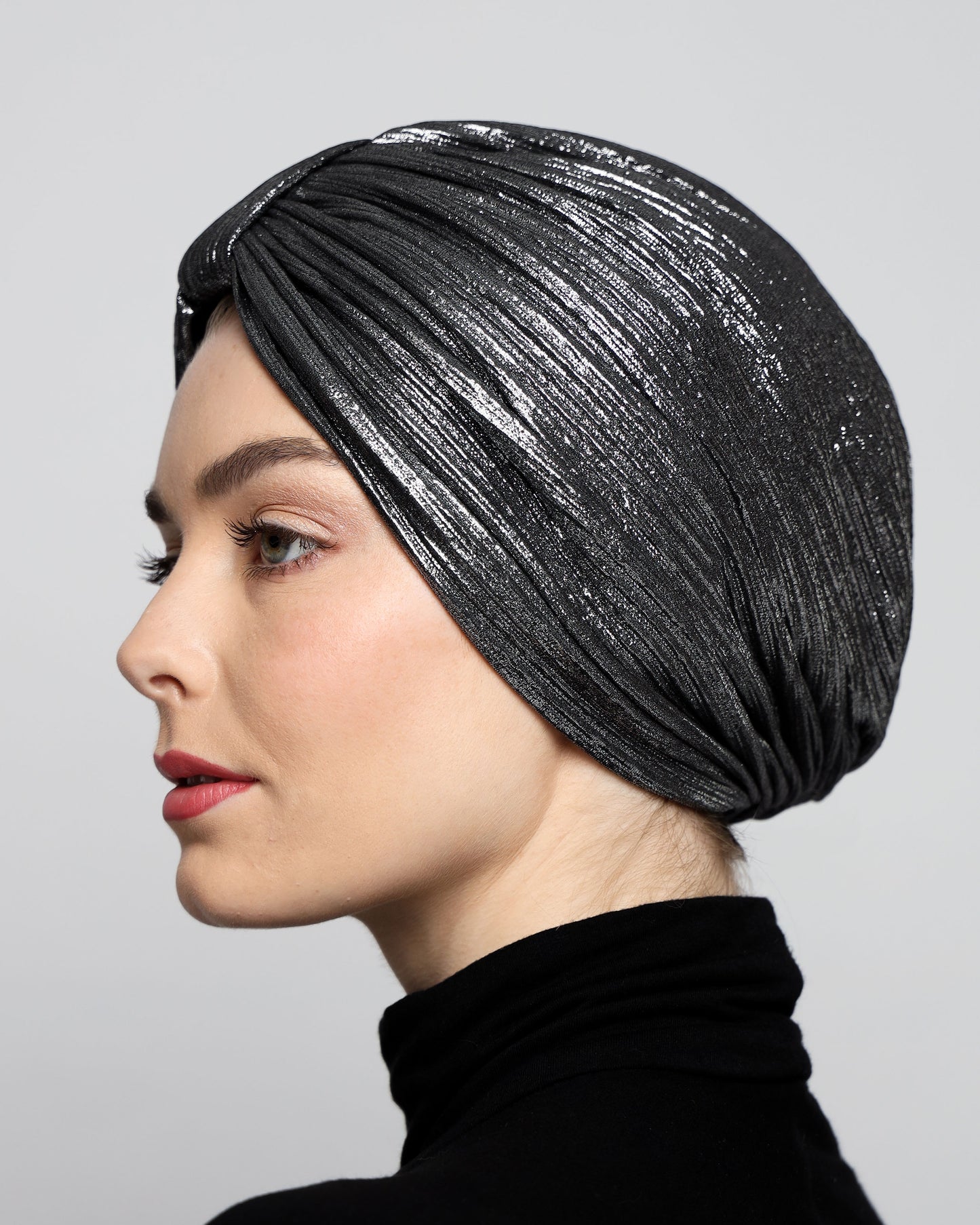 Metallic Plisse Turban