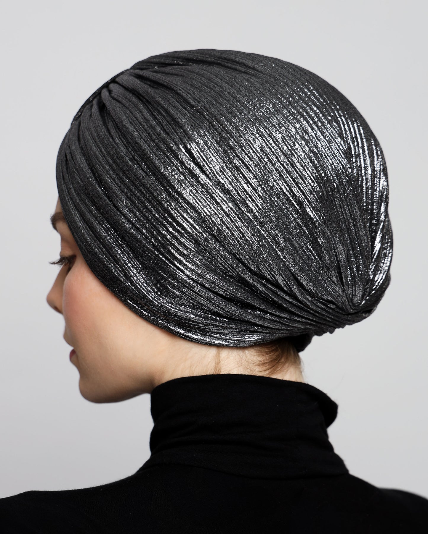 Metallic Plisse Turban