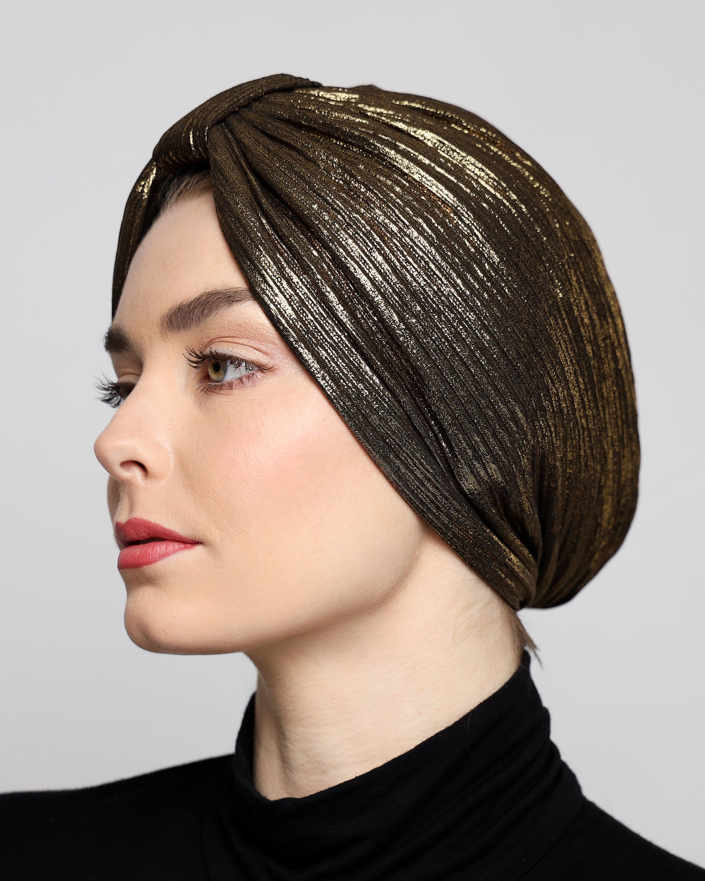 Metallic Plisse Turban