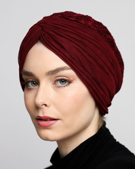 Wine Elegant Twisted Turban
