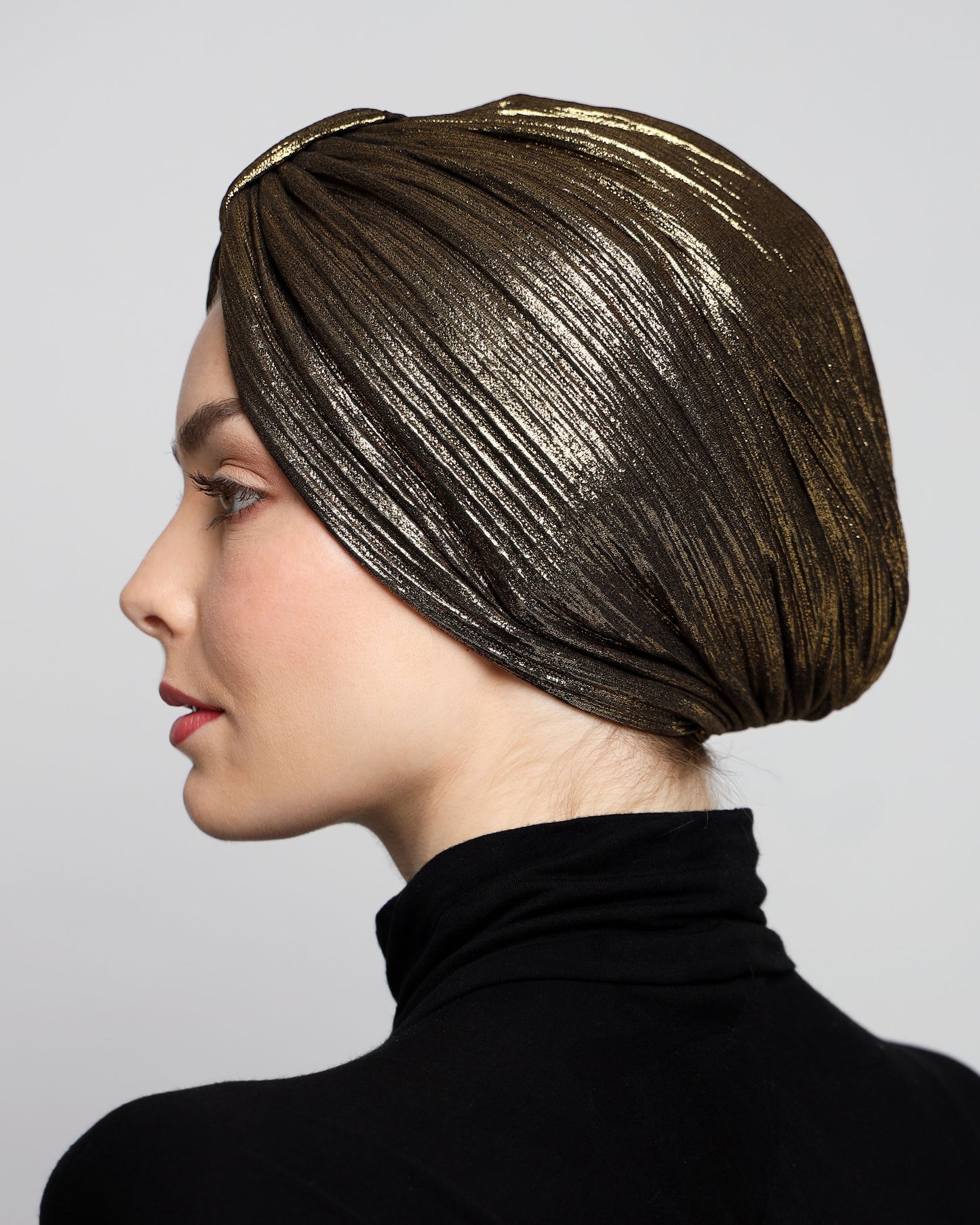 Metallic Plisse Turban