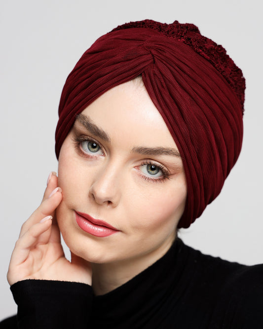 Wine Elegant Twisted Turban