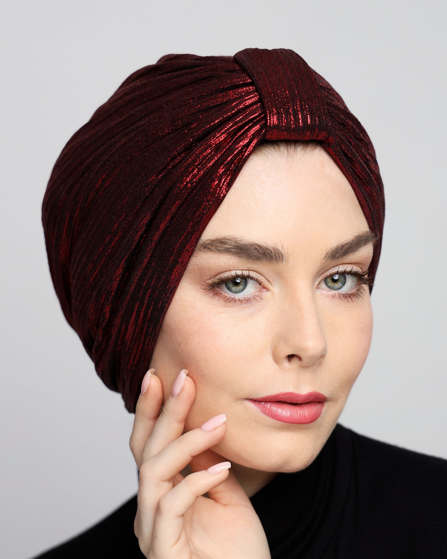Metallic Plisse Turban