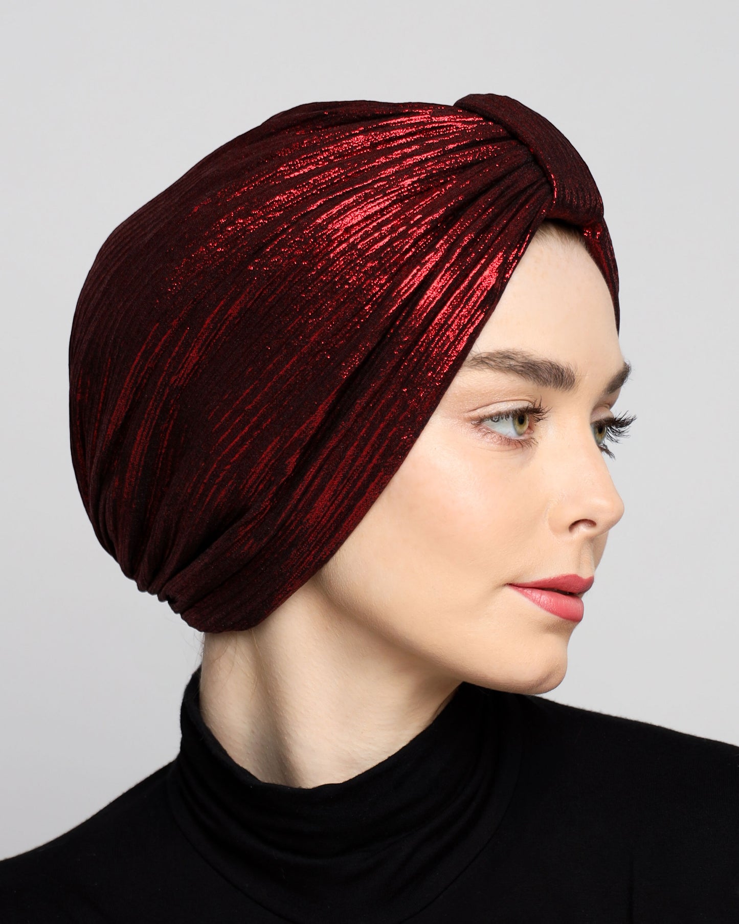 Metallic Plisse Turban