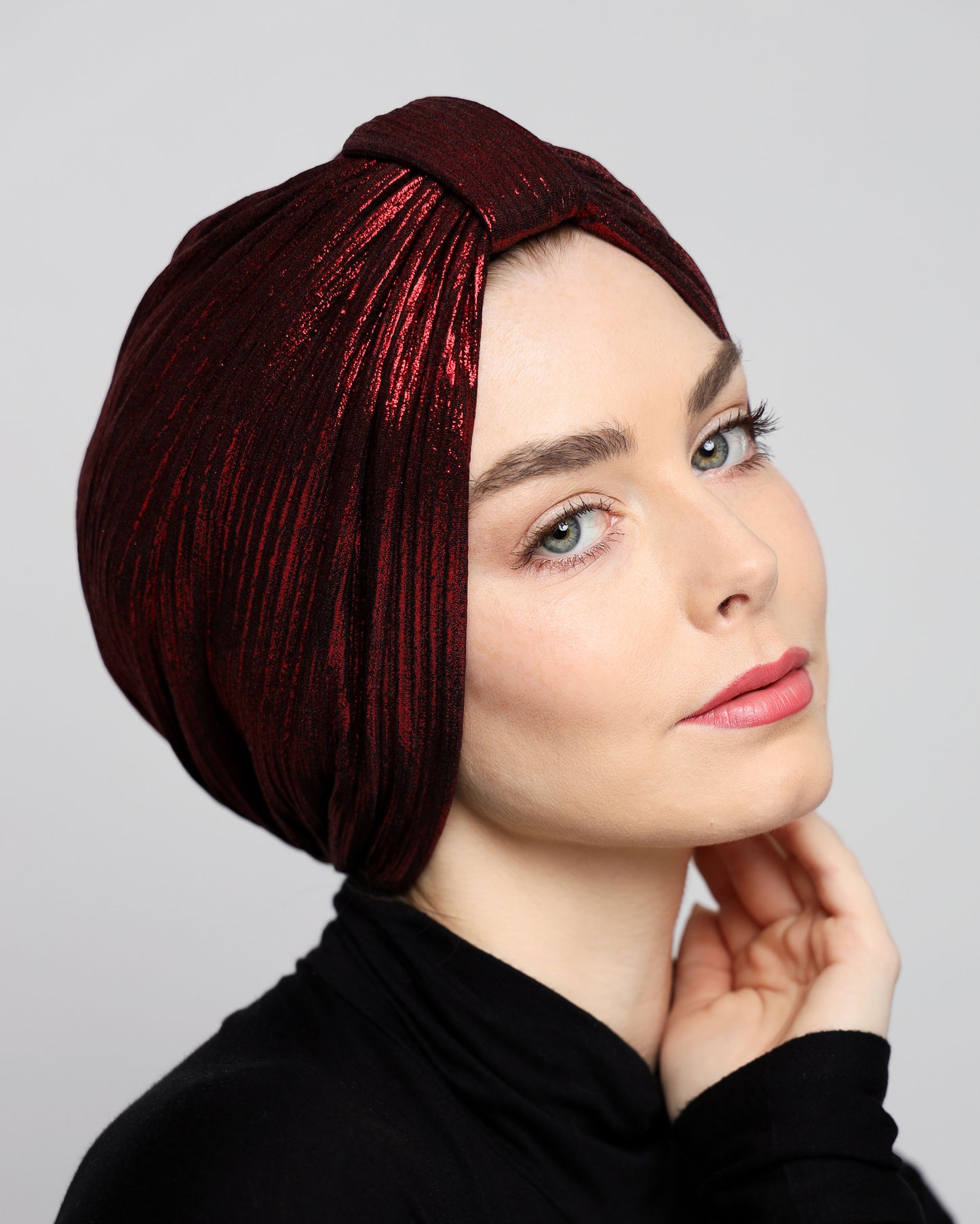 Metallic Plisse Turban
