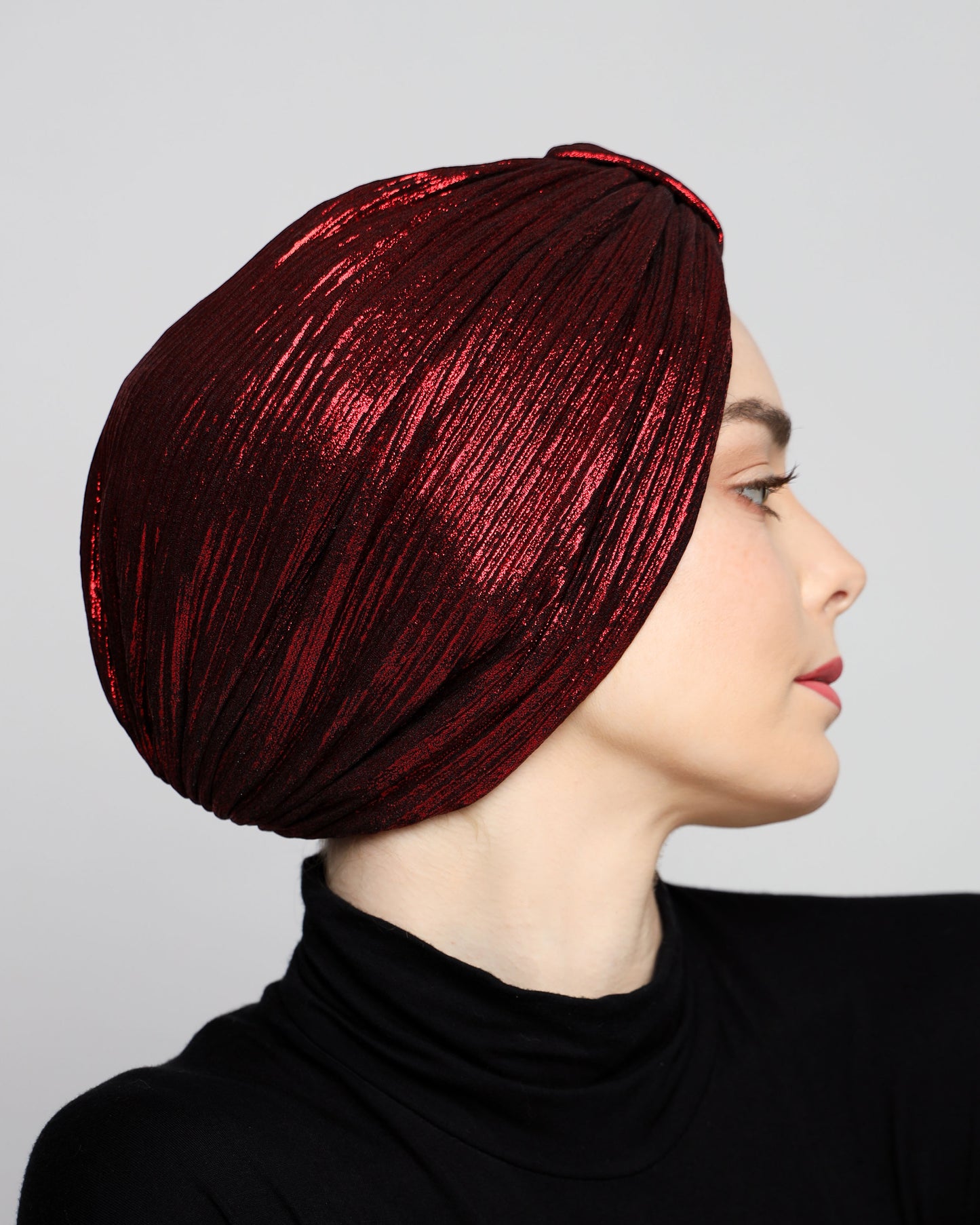 Metallic Plisse Turban