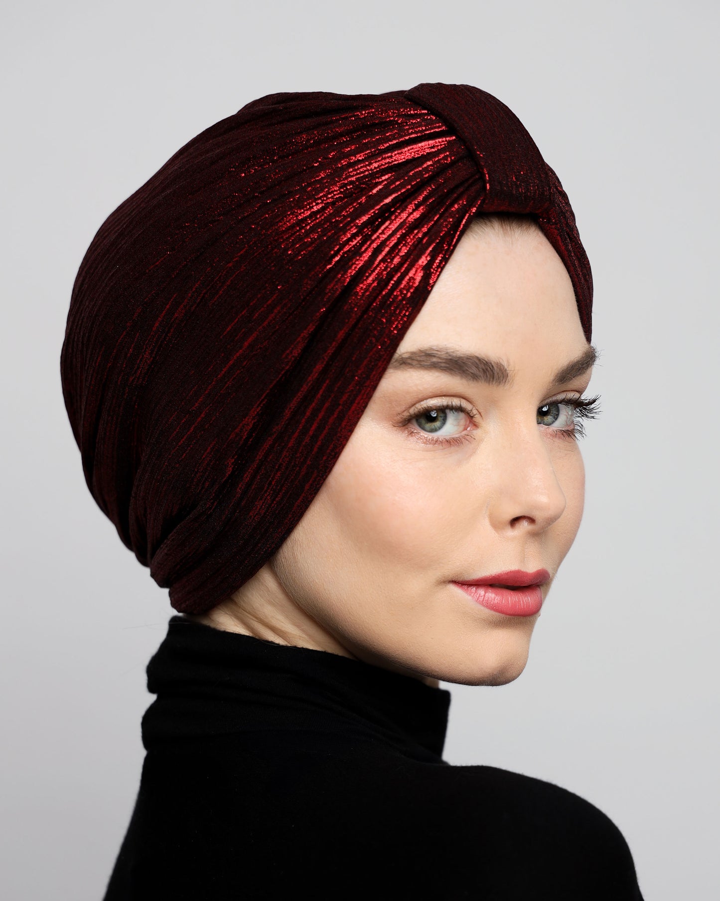 Metallic Plisse Turban