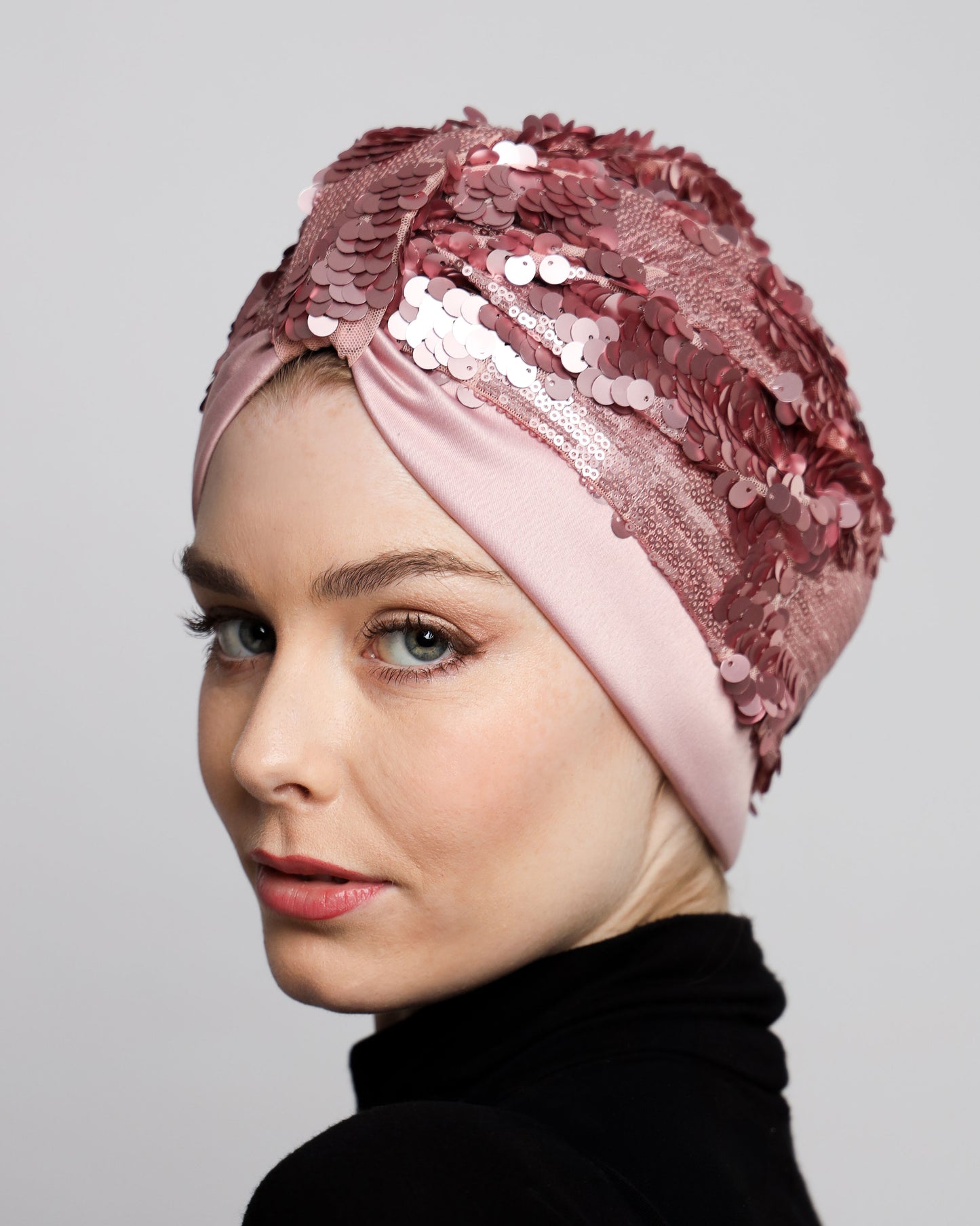Pink Sequin Turban