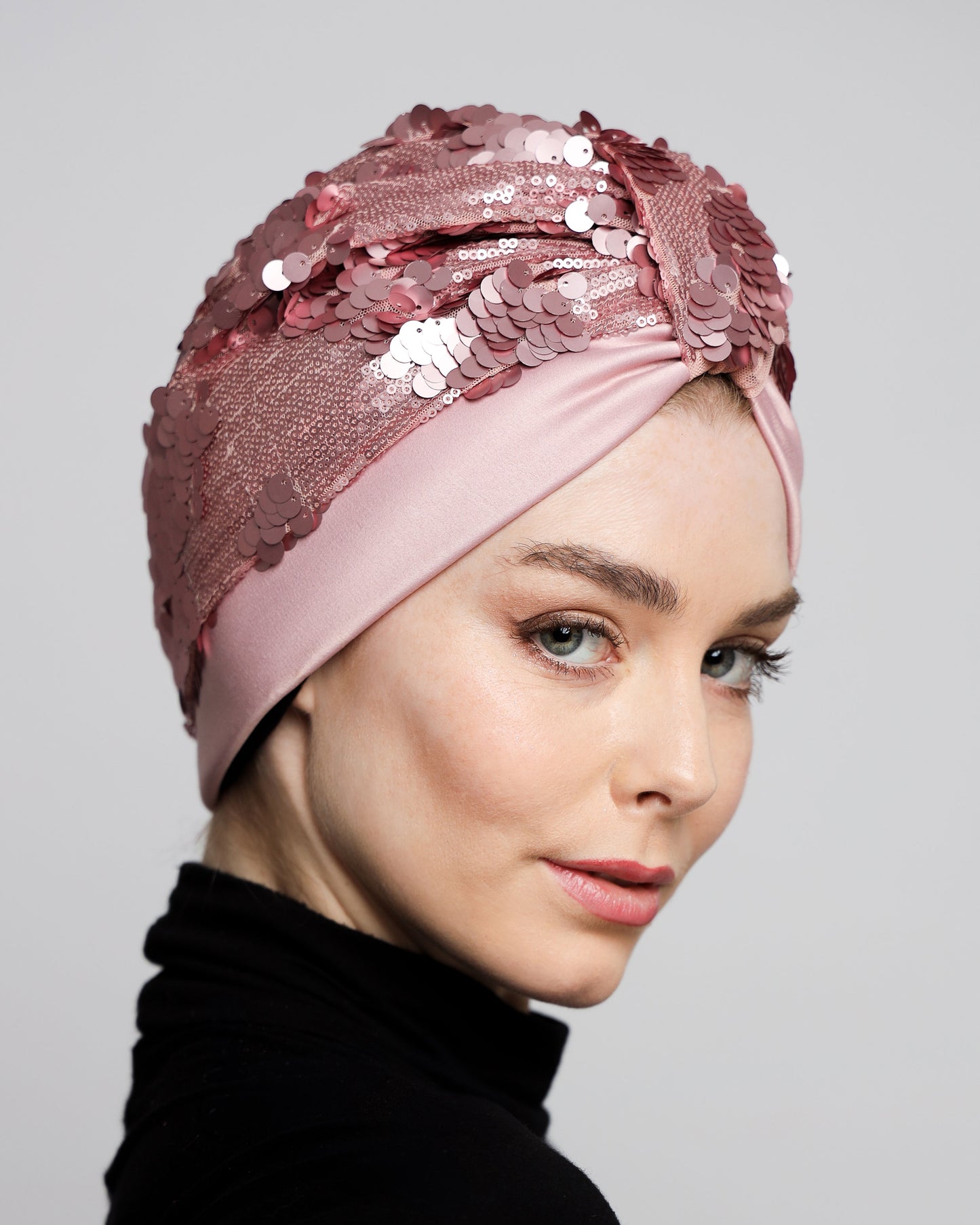 Pink Sequin Turban