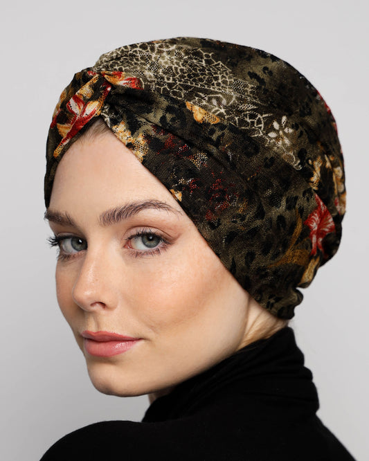 Tulle Leopard Print Turban