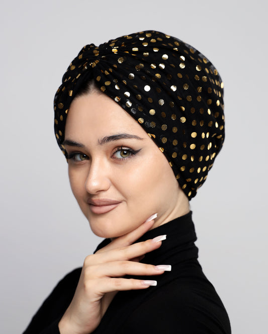 Metallic Polka Dots Gathering Turban