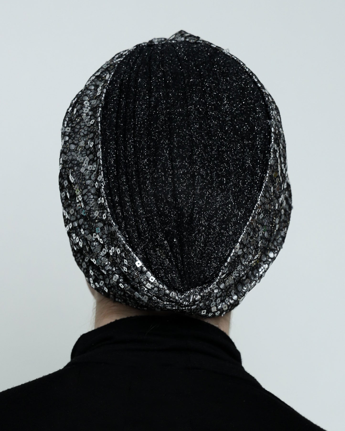 Silver metallic turban