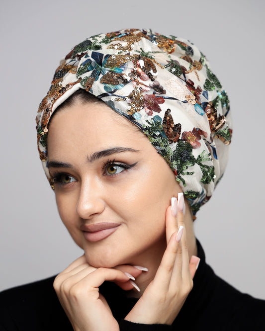 Festive Sequined Turban