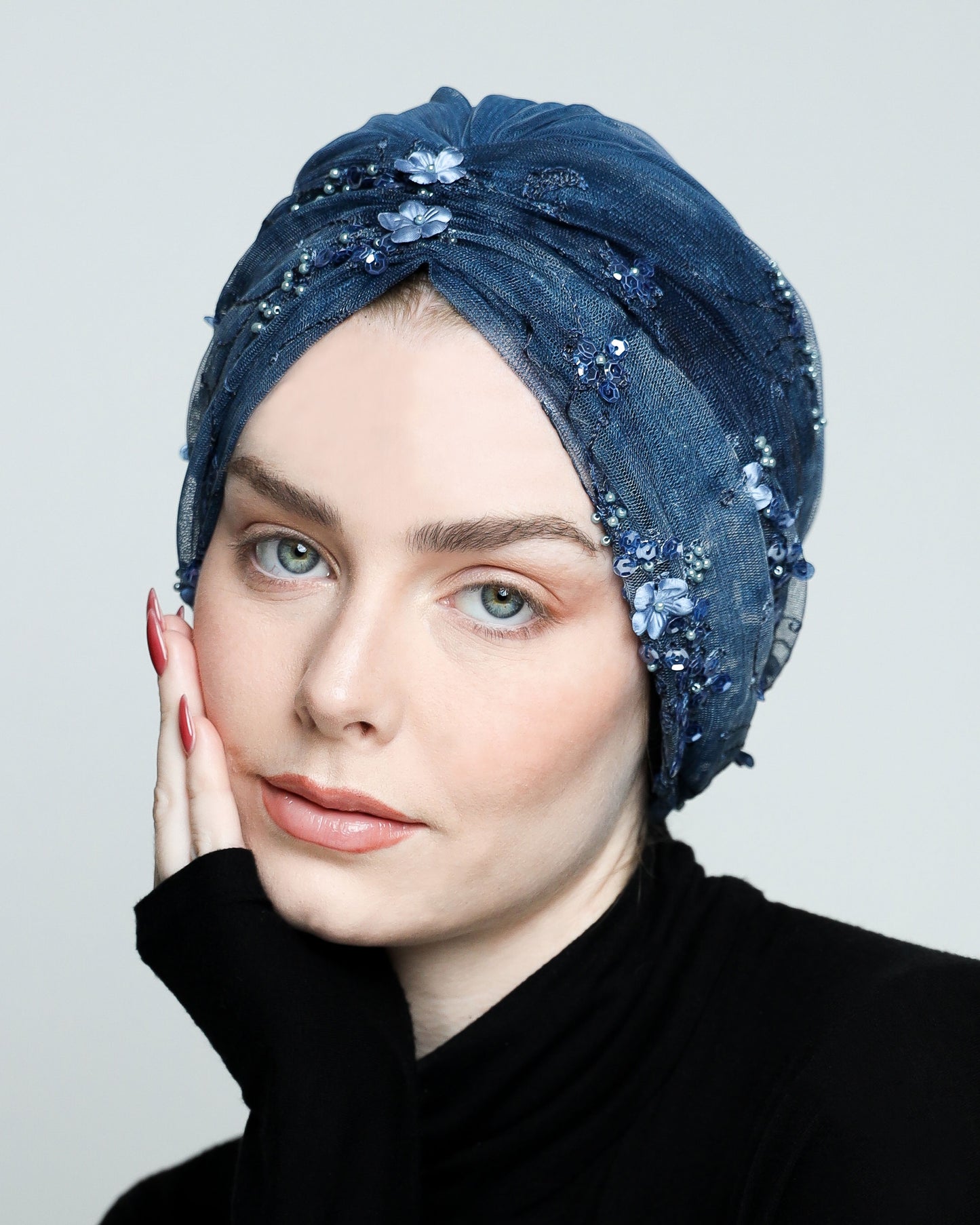 Beading Flowers Turban