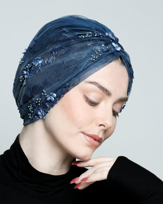Beading Flowers Turban