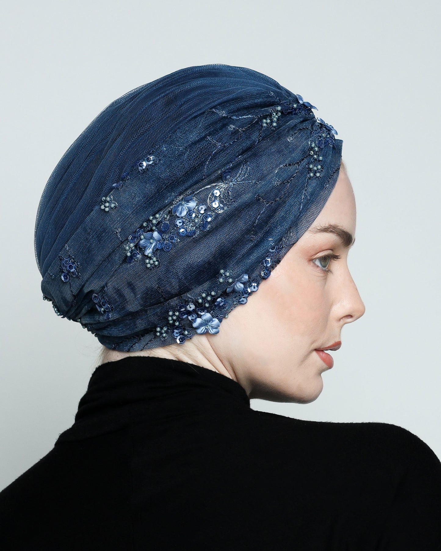 Beading Flowers Turban
