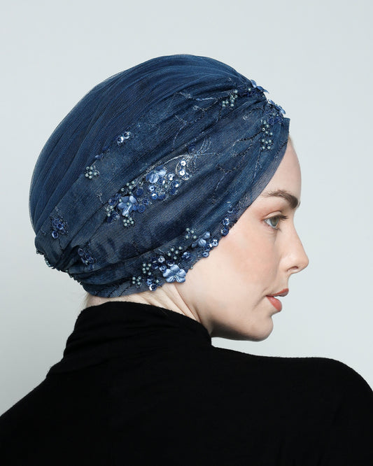 Beading Flowers Turban