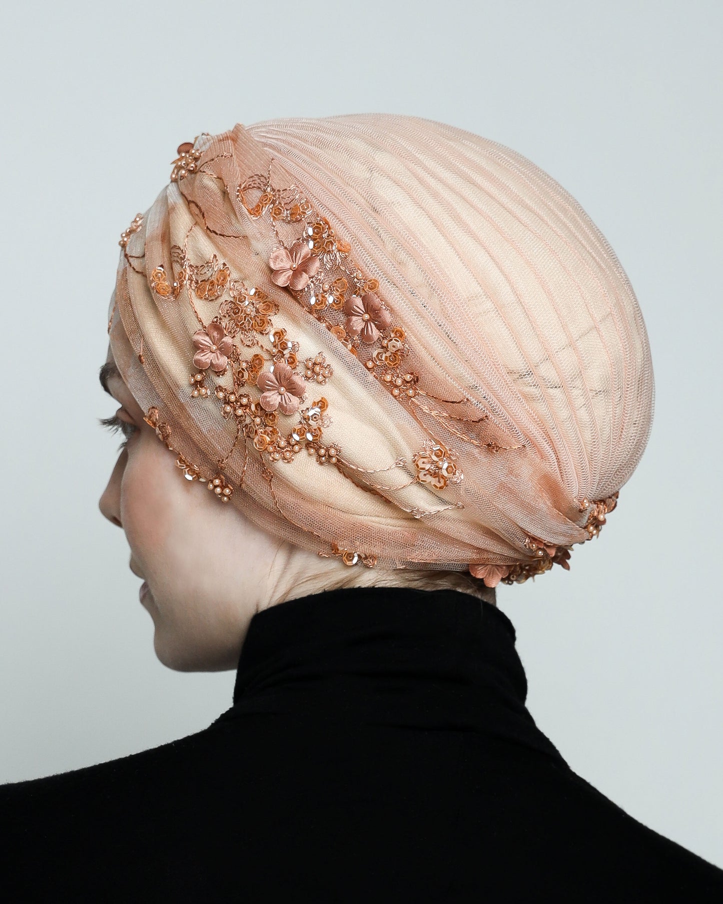 Beading Flowers Turban 01
