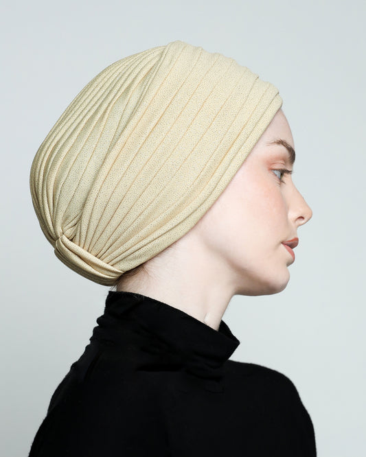 Glowing Gold Pleats Turban