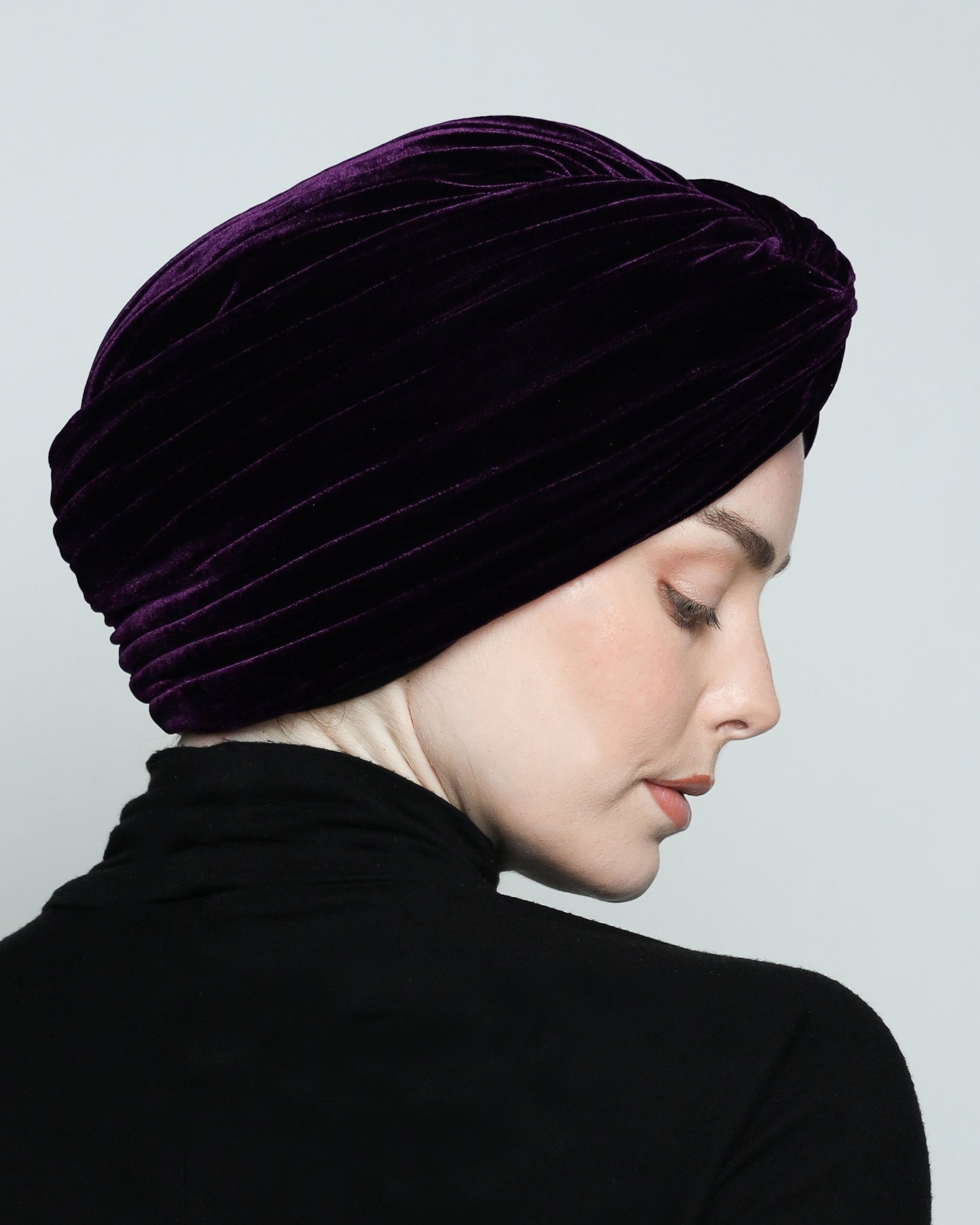 Twisted velvet lines turban