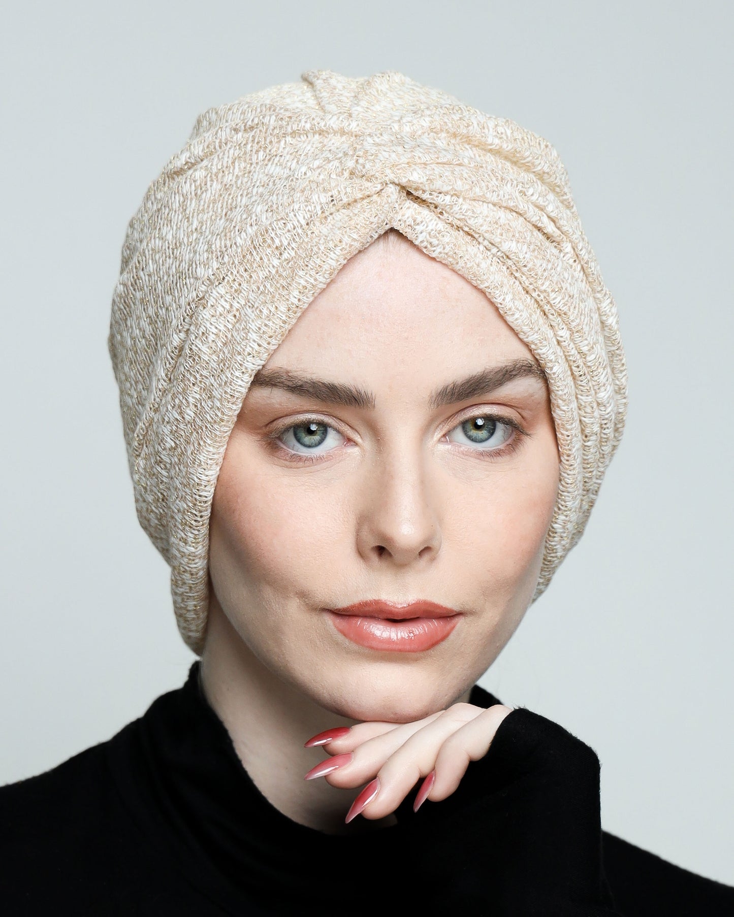 Golden off-White Twisted Turban