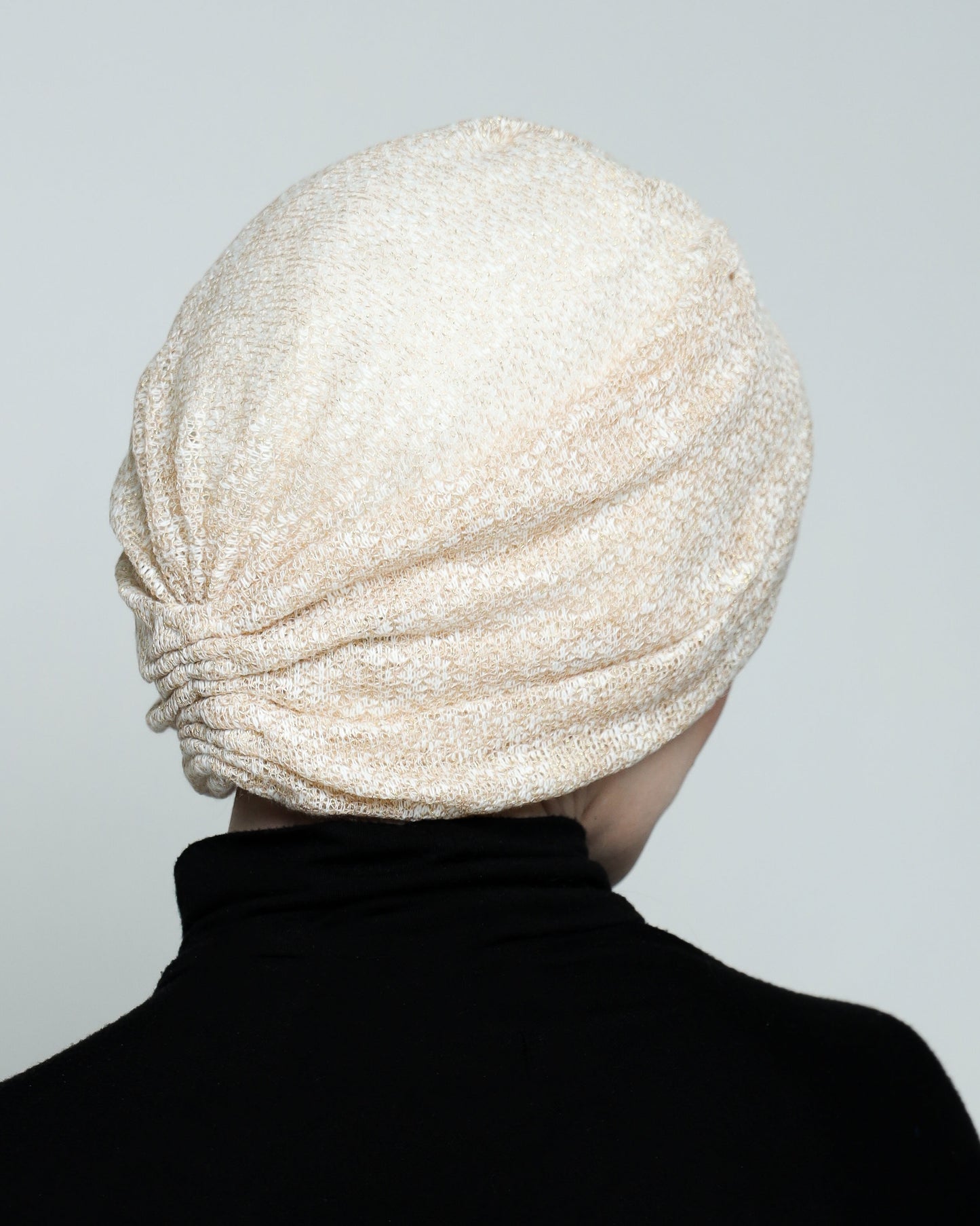 Golden off-White Twisted Turban