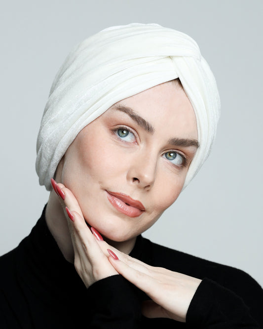 Twisted velvet lines turban