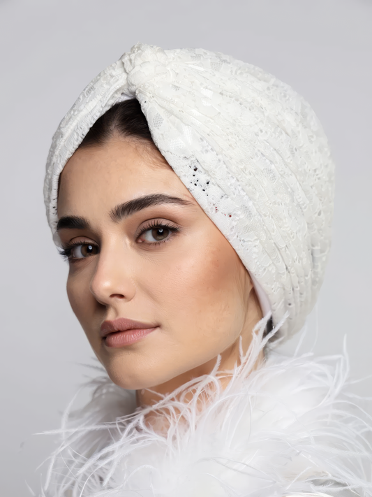 Bridal Lace Lines Turban
