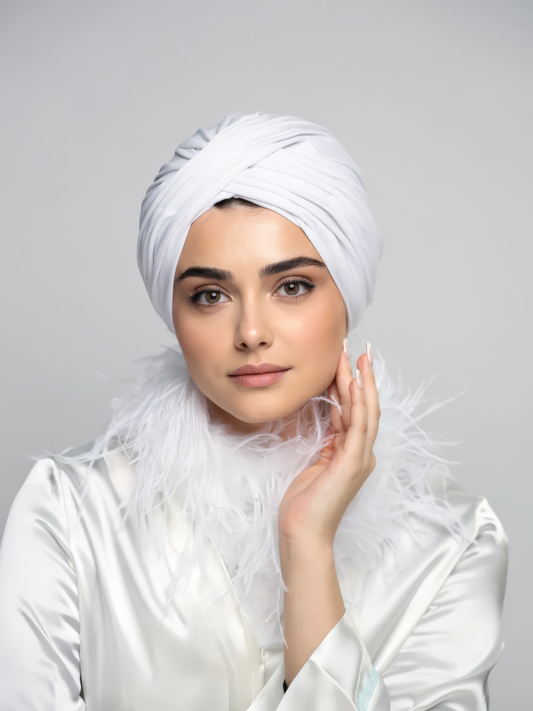 Bridal Pleats Lycra Turban
