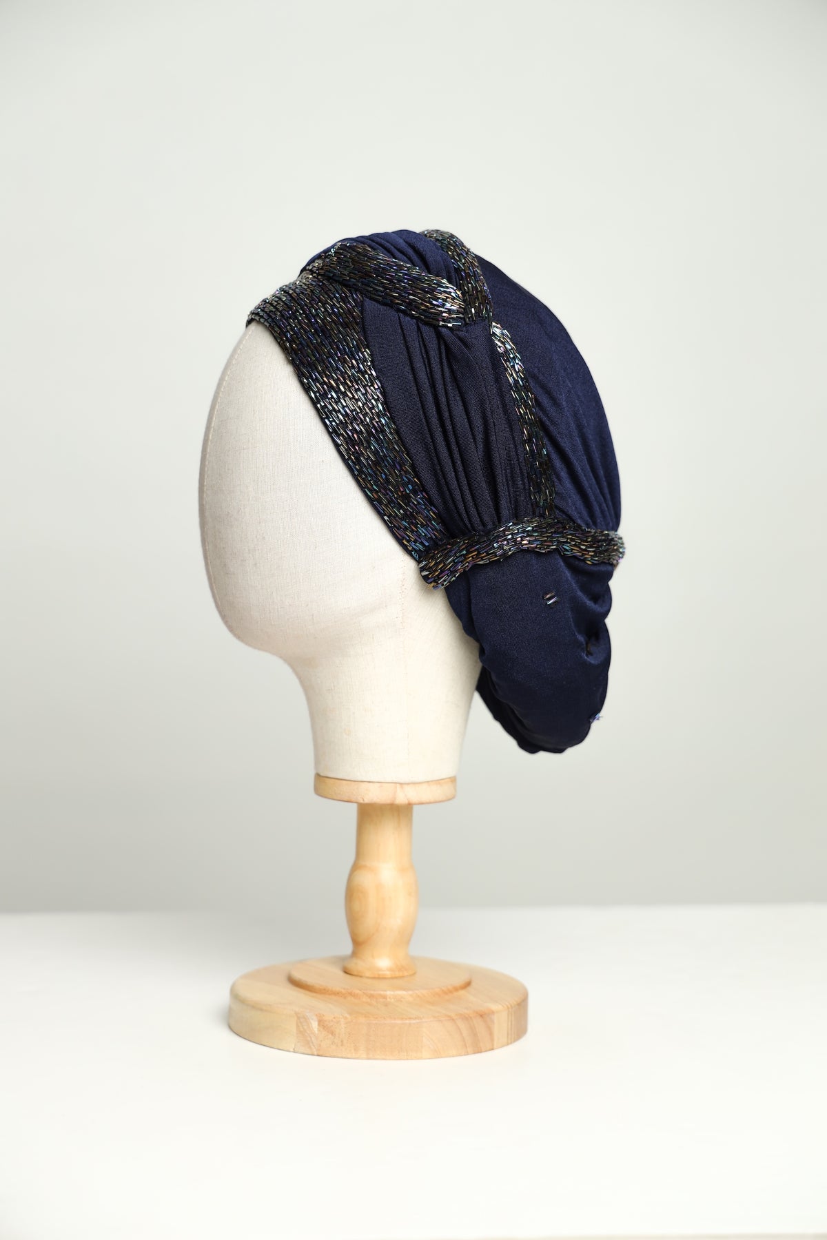 Plain Beading Elegant Classic Turban