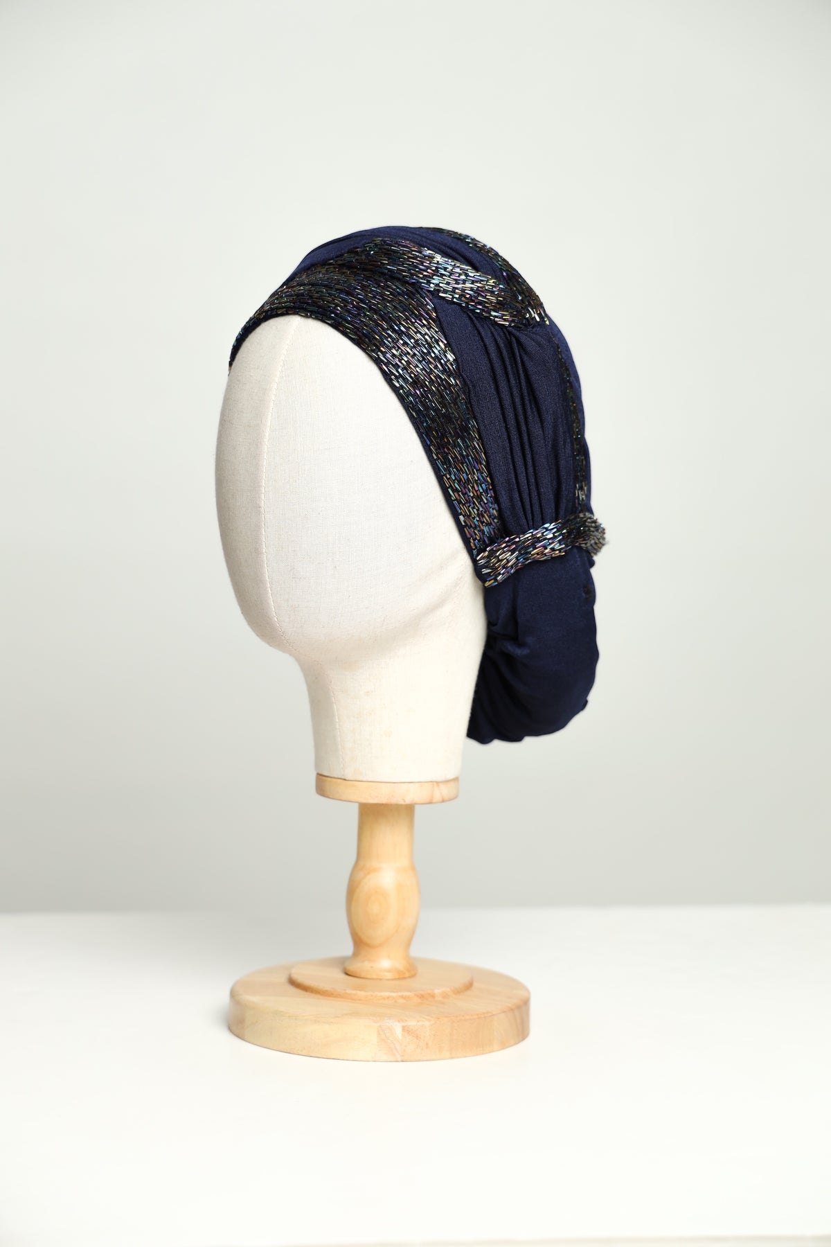 Plain Beading Elegant Classic Turban