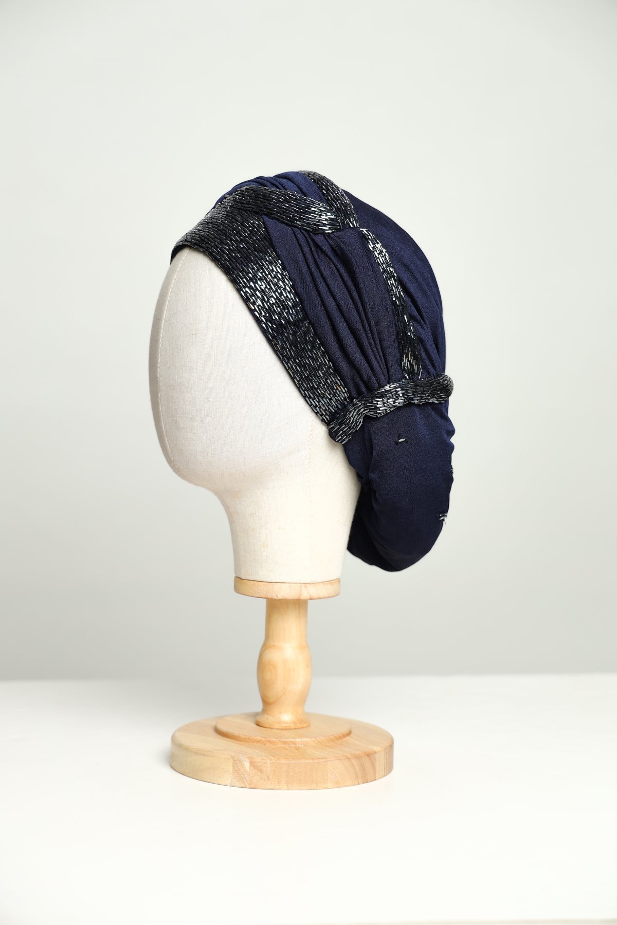 Plain Beading Elegant Classic Turban