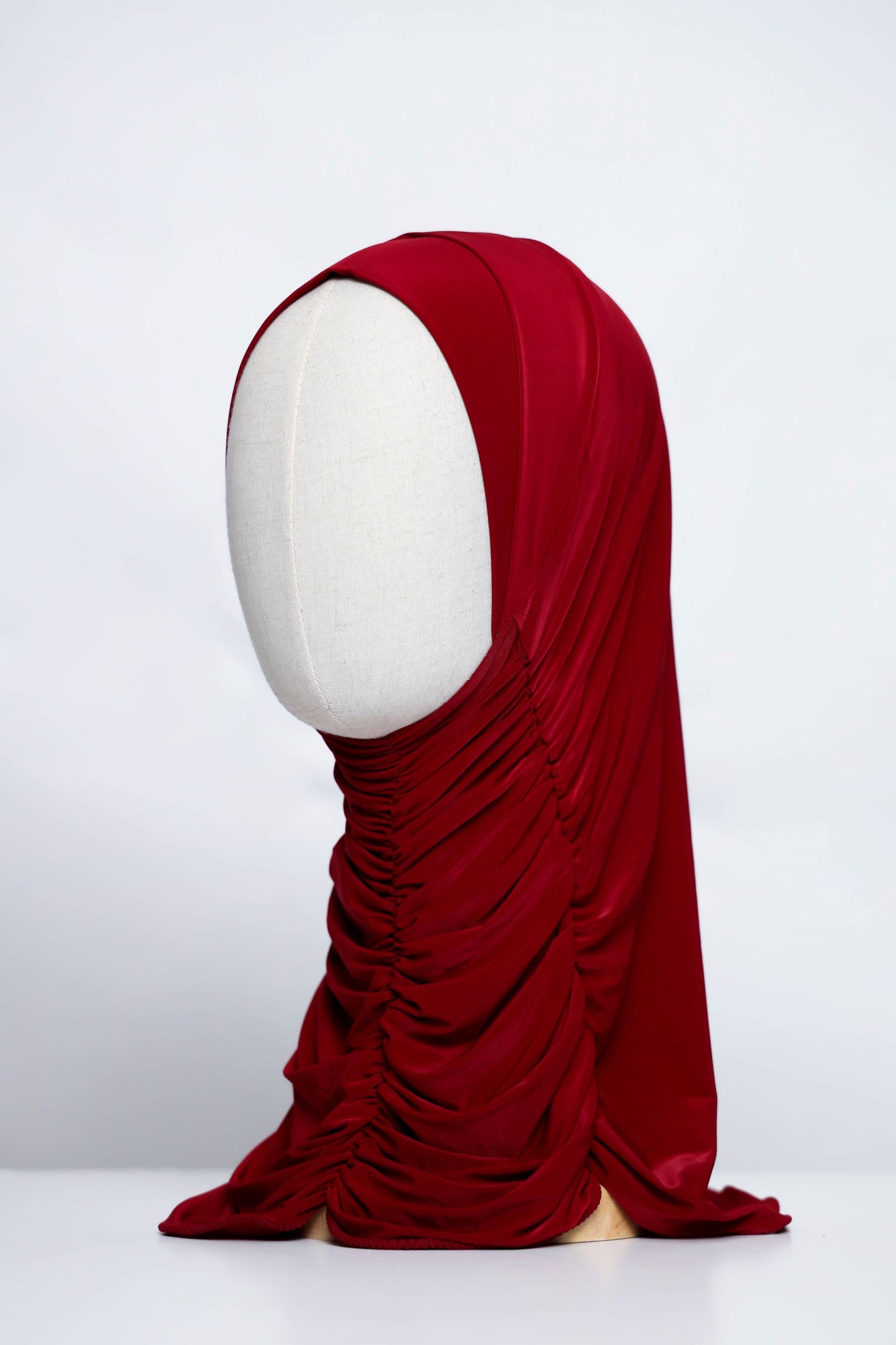 Plain Gathering Ready-made Hijab