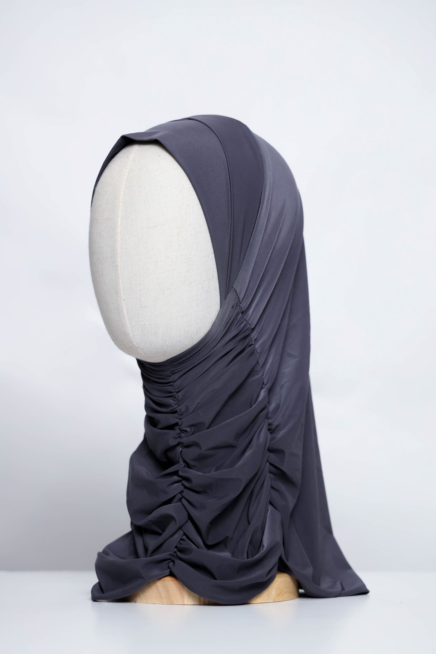 Plain Gathering Ready-made Hijab