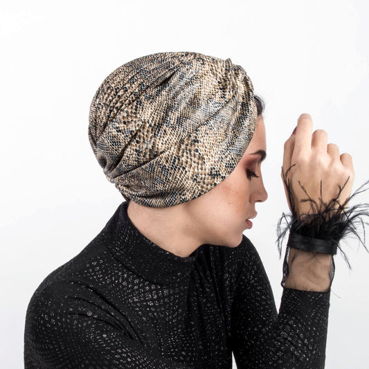 snake leather turban