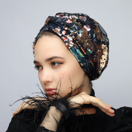 Festive Sequined Turban