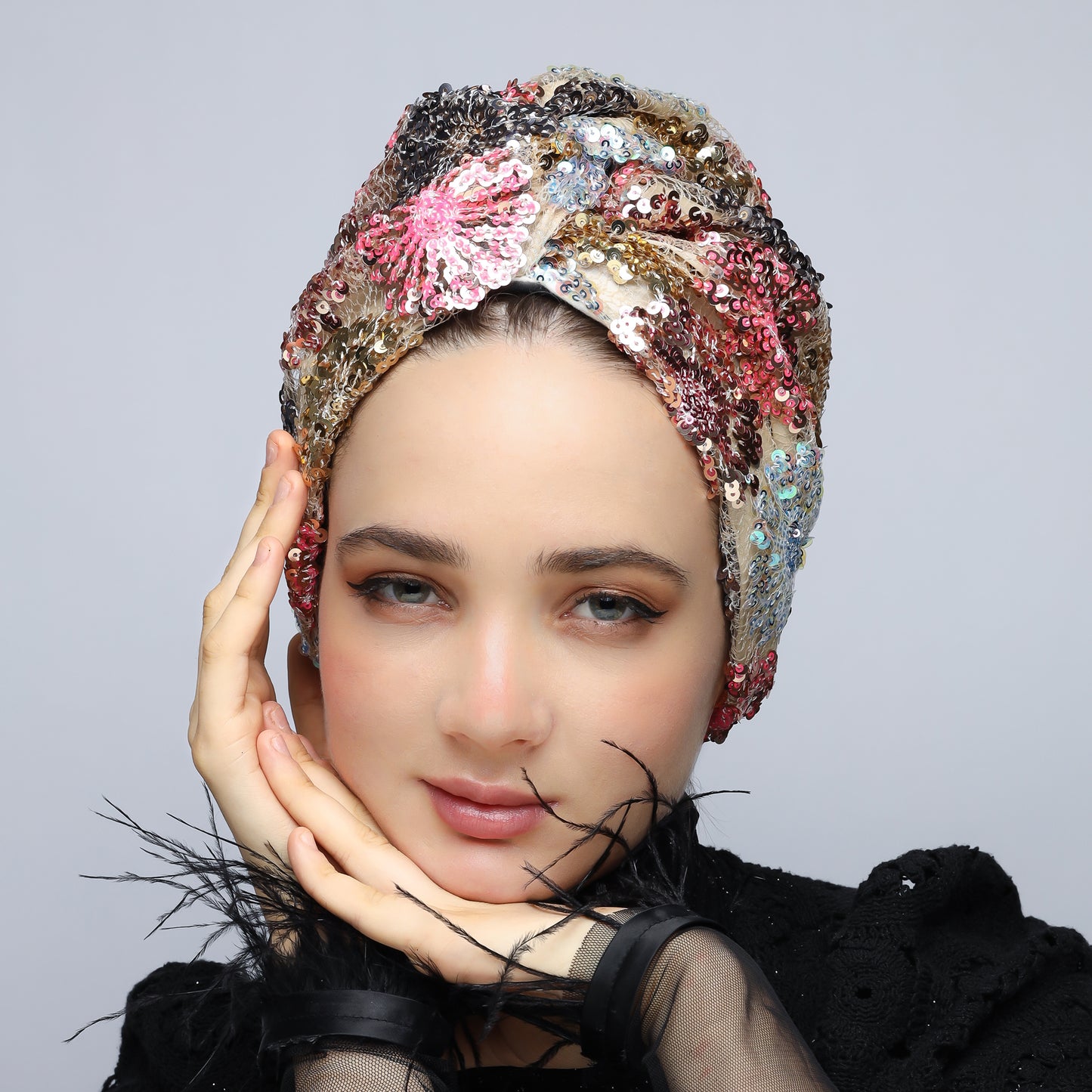 Flowers Sequin Turban