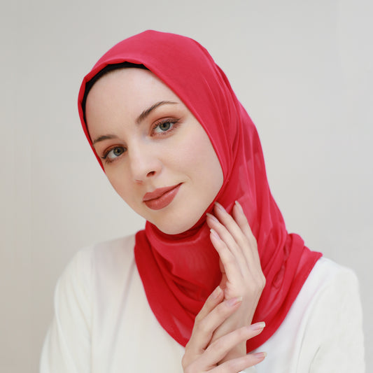 Plain Tulle Ready-made Hijab