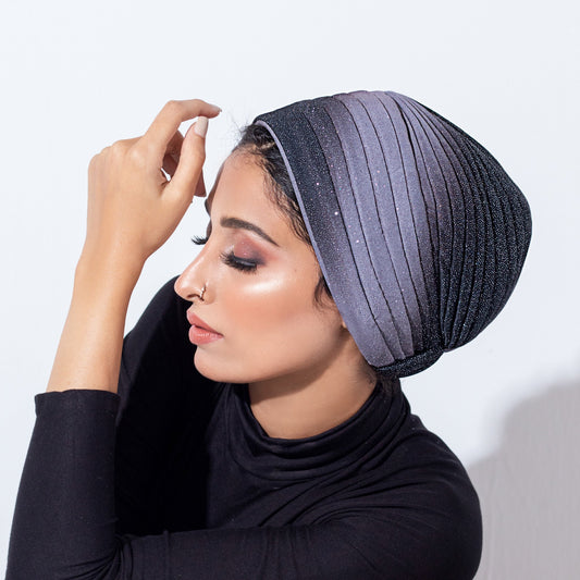 Glittery grey Turban
