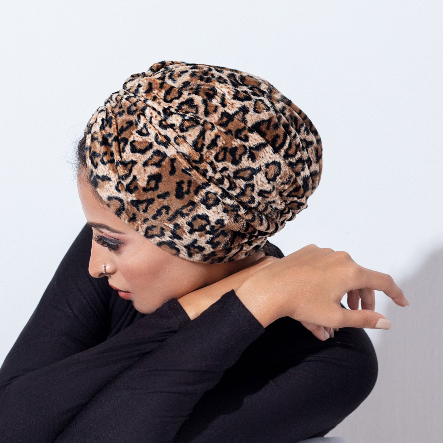 Gathering Leopard Wool Turban